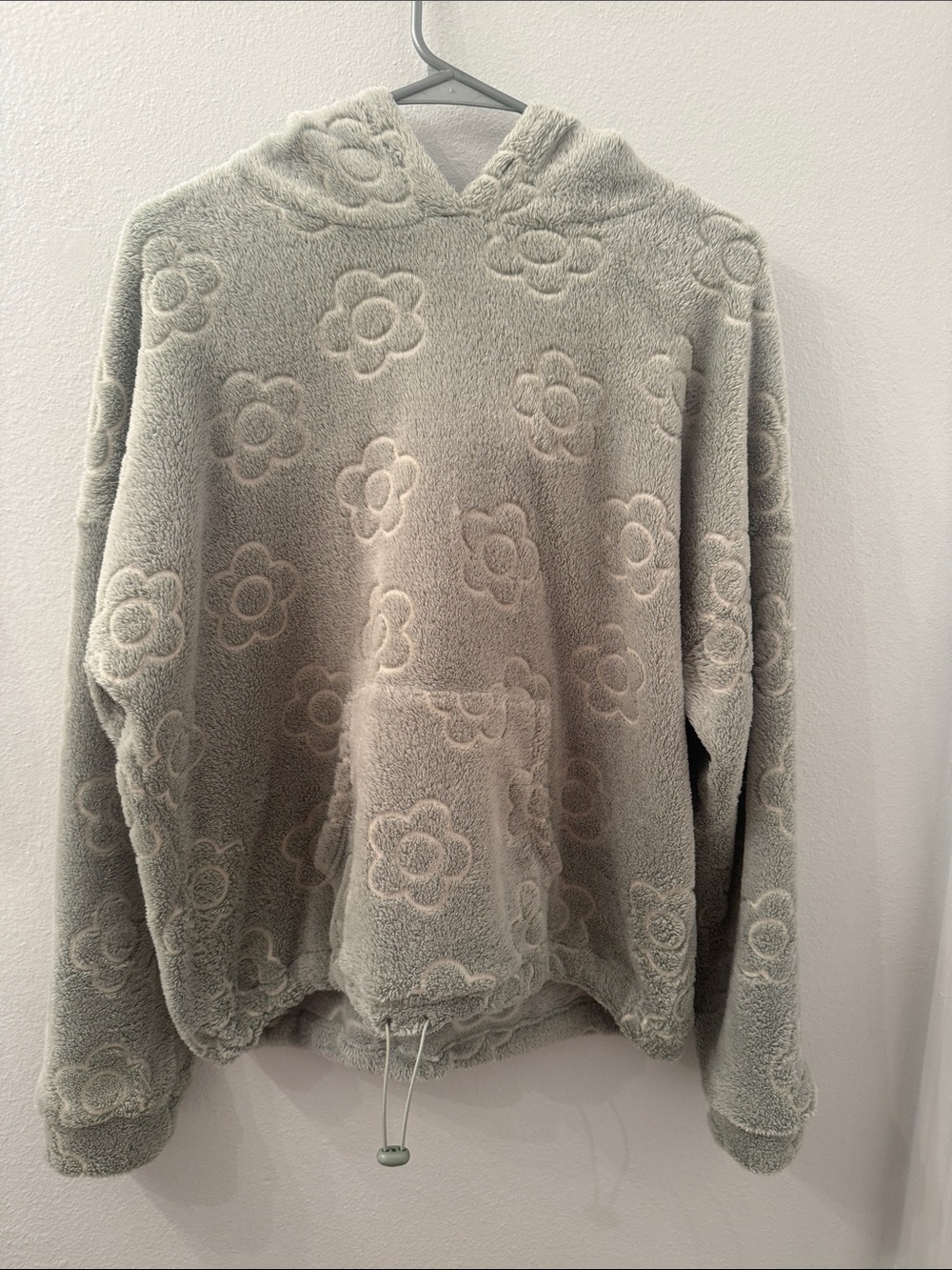 No Boundaries Sage Floral Sherpa Hoodie
